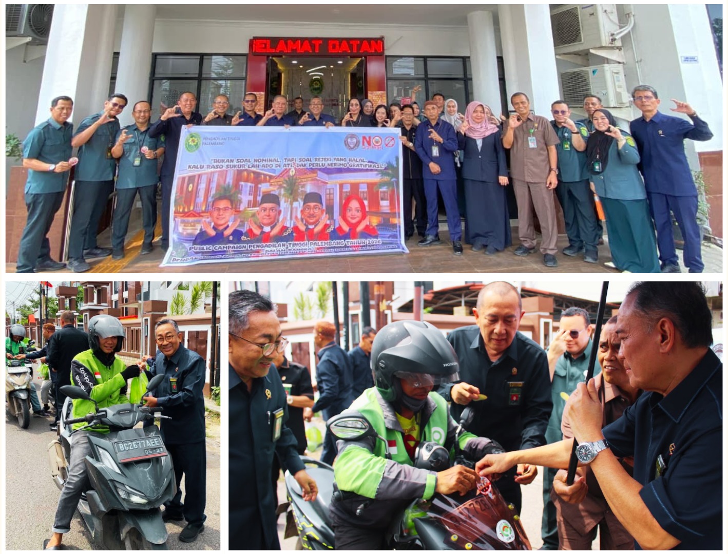 Aksi Public Campaign PT Palembang: Bagi Takjil dan Sticker Anti Korupsi