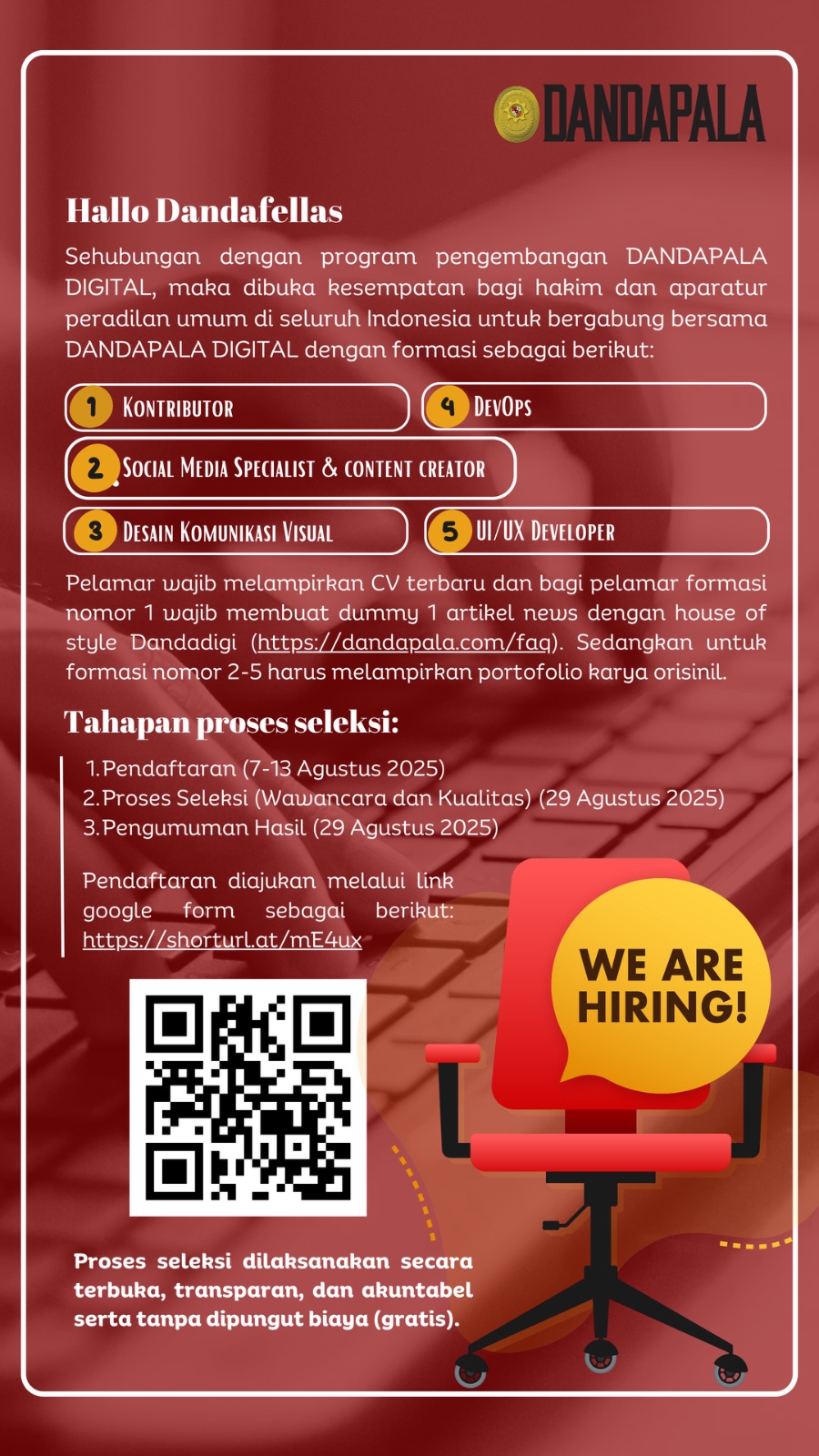 Buruan! Daftar Open Recruitment Kontributor Dandapala Digital