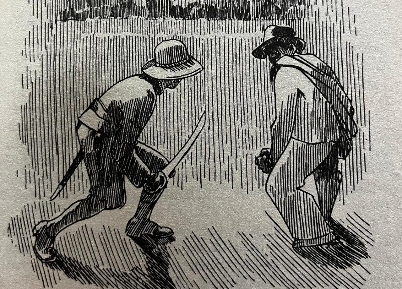 Gambar penangkapan Si Pitung. Kala itu, Pitung menjadi salah satu momok di Batavia (Buku Batavia Kala Malam).