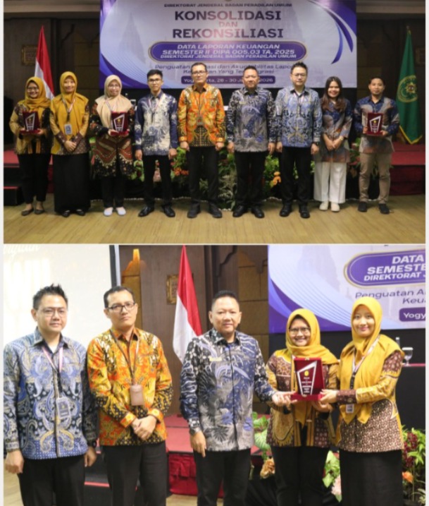 Ditjen Badilum Beri Penghargaan PT Korwil Pelaporan Terbaik TA. 2025