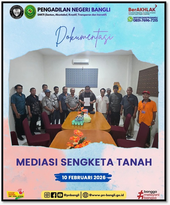 Gugatan Dicabut, PN Bangli Akhiri Sengketa Masyarakat vs Desa Adat dengan Perdamaian