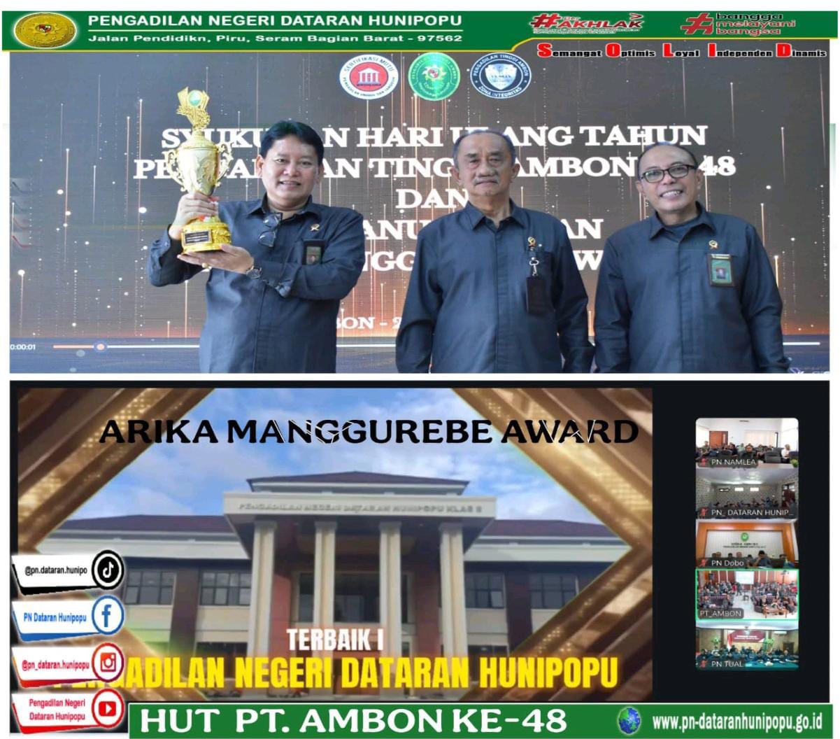 HUT PT Ambon Ke-48, PN Dataran Hunipopu Raih Juara Umum ‘Arika Manggurebe Awards 2025’