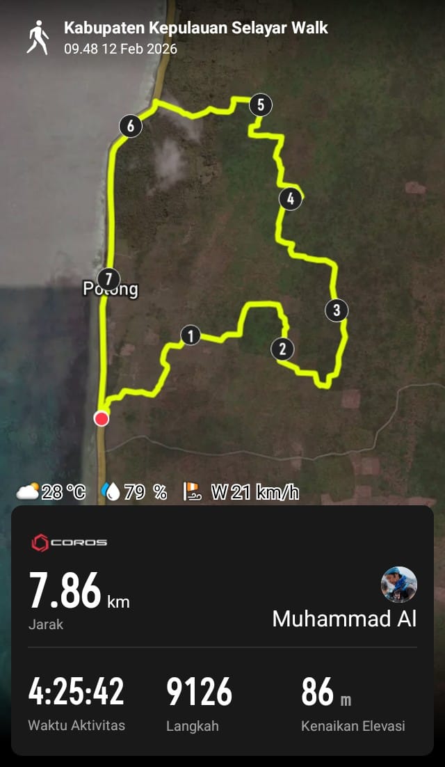 Kelilingi Objek Sengketa Lebih dari 7 Km, PN Selayar Gunakan Aplikasi Running