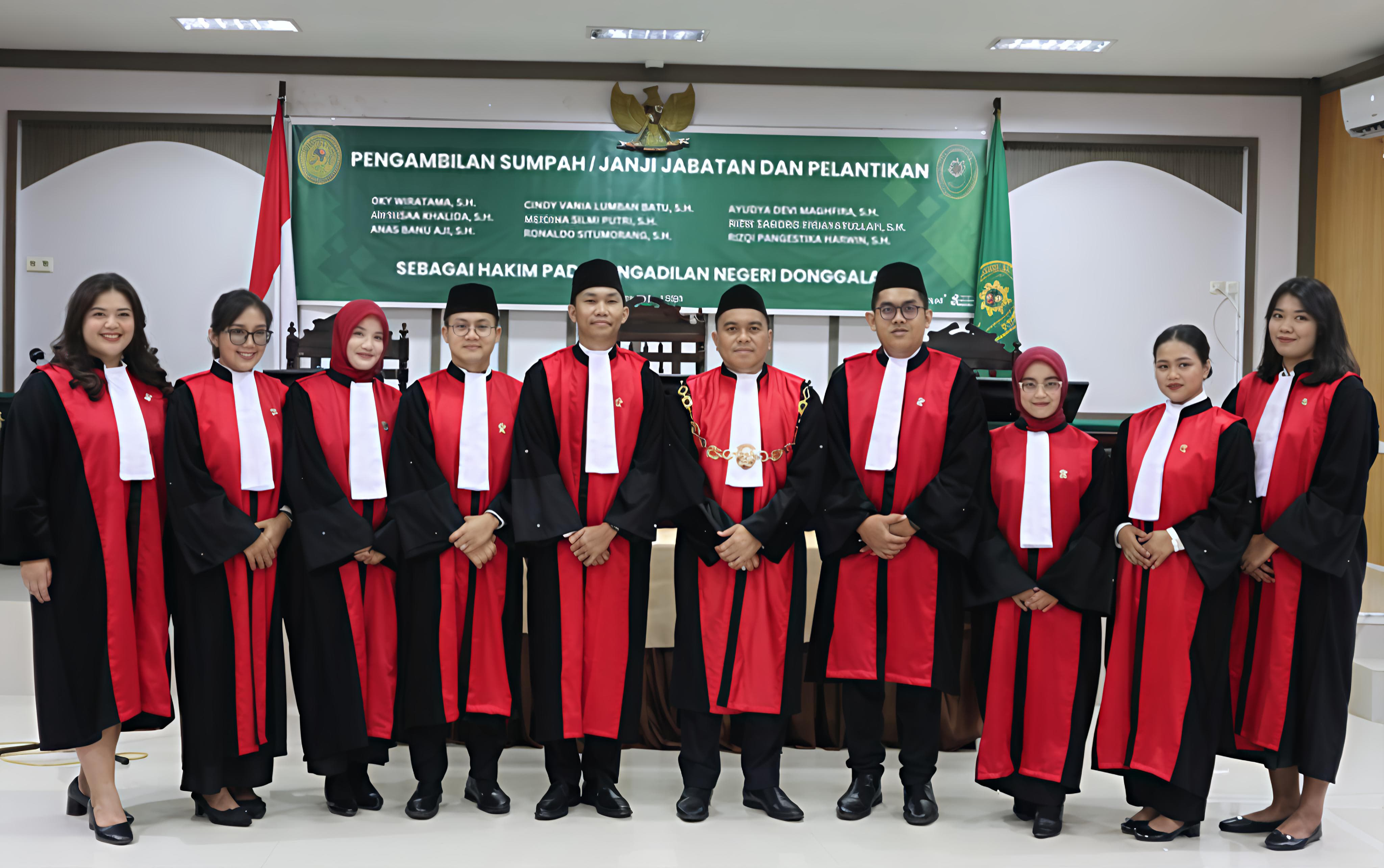 Khidmat dan Sederhana, KPN Donggala Lantik 9 Hakim Baru