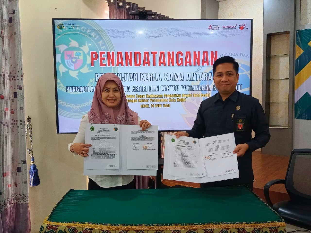 MoU PN Kediri & BPN, Wujudkan Pembuktian Sederhana dalam Sengketa Tanah