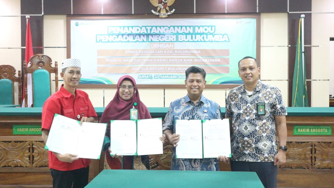 Perkuat Layanan Kesehatan dan Disabilitas, PN Bulukumba Sulsel Teken Tiga MoU Strategis