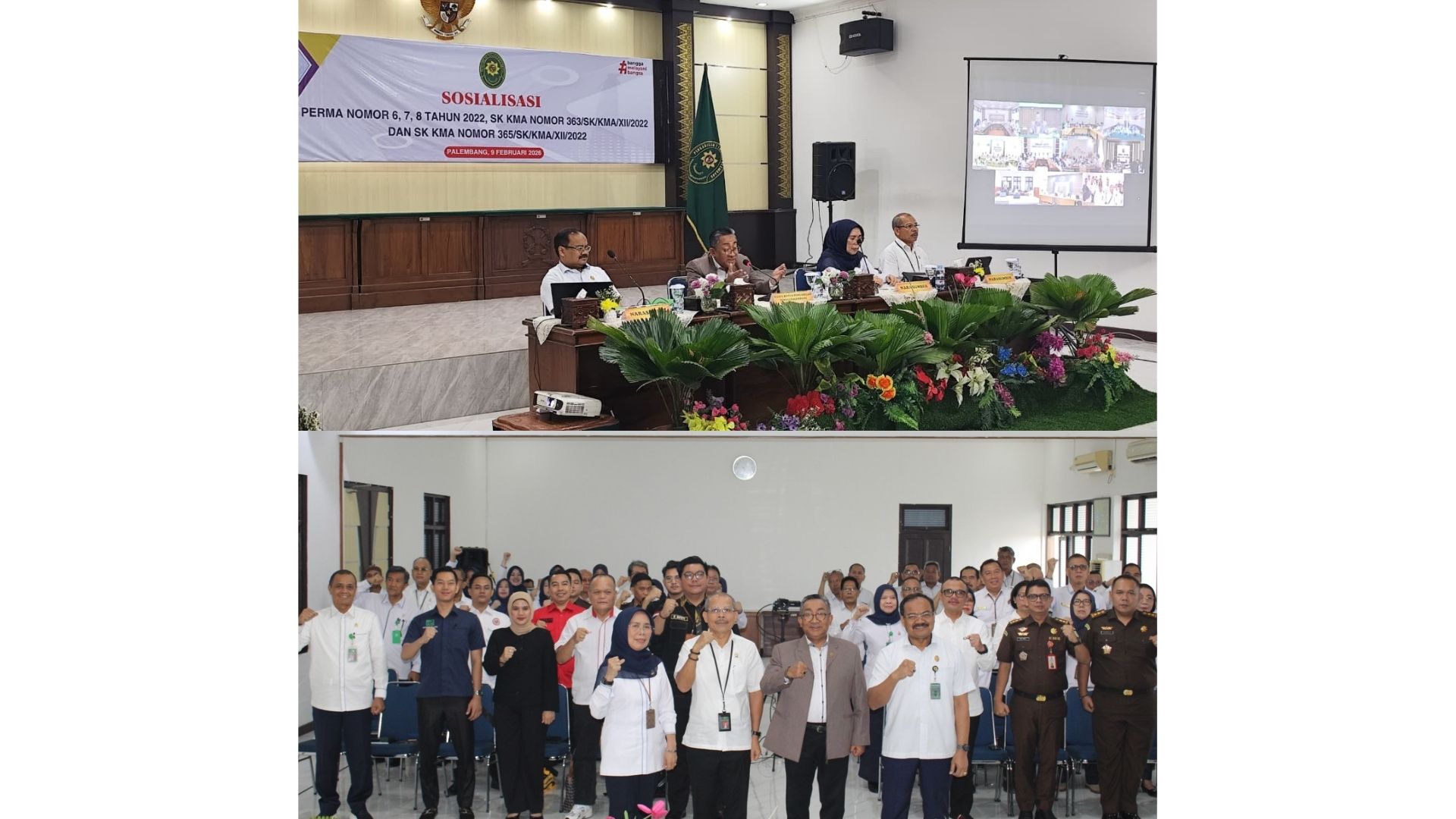 PT Palembang Sosialisasi Eksternal Paket Regulasi MA Soal Administrasi & Sidang Elektronik