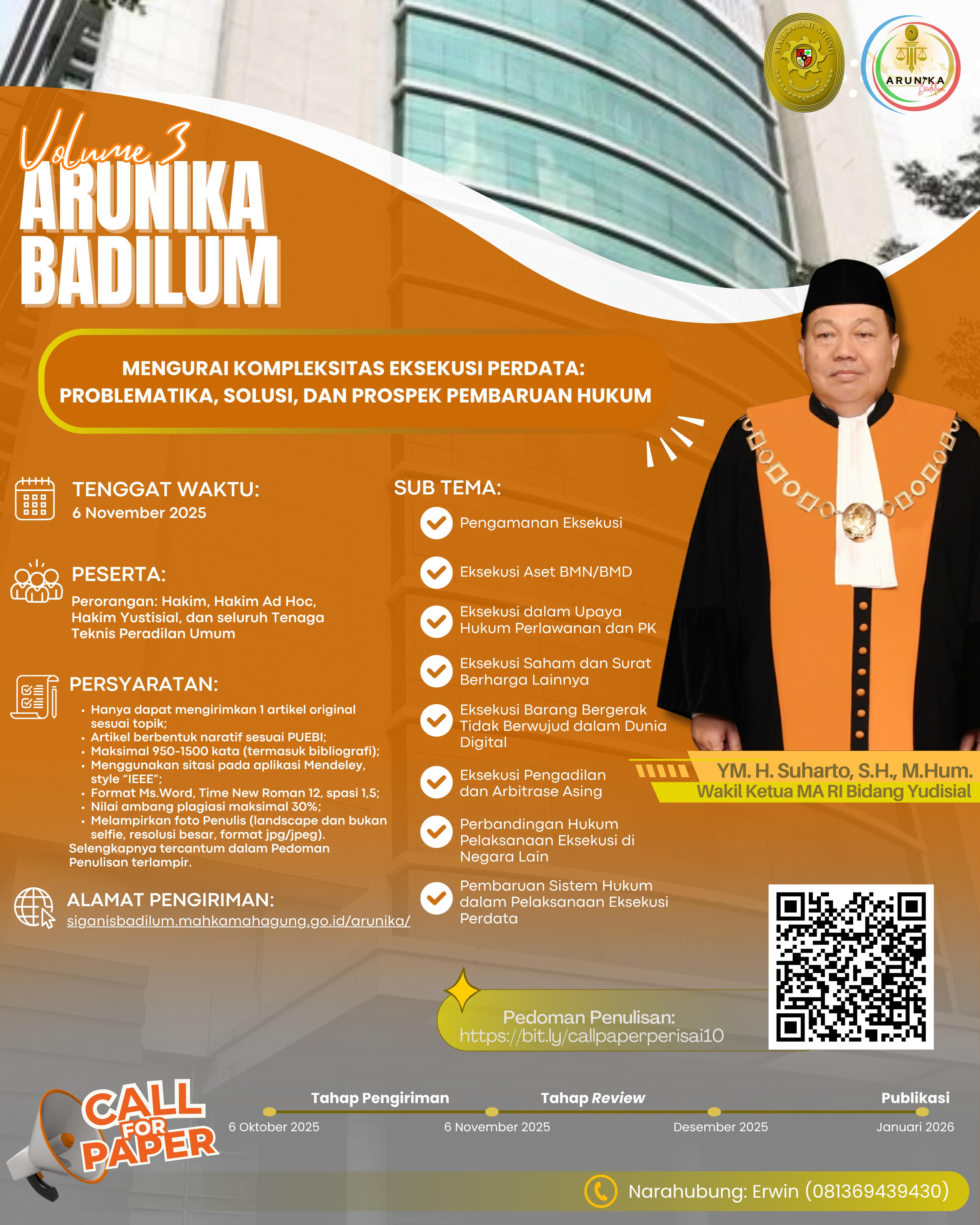 Punya Permasalahan Hukum Tentang Eksekusi? Yuk, Publish Tulisan di Arunika