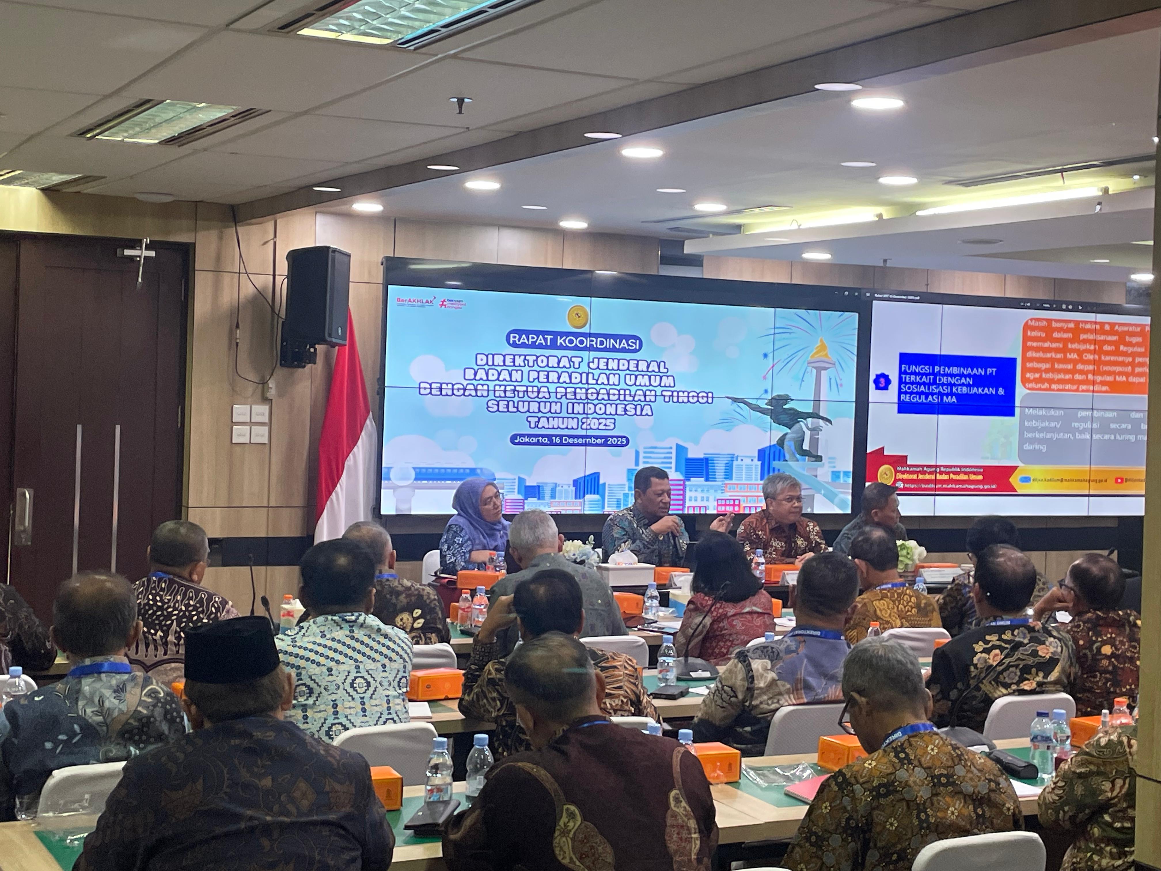 Simak! 5 Hal Ini Dibahas Dalam Rakor Dirjen Badilum Bersama KPT Se-Indonesia