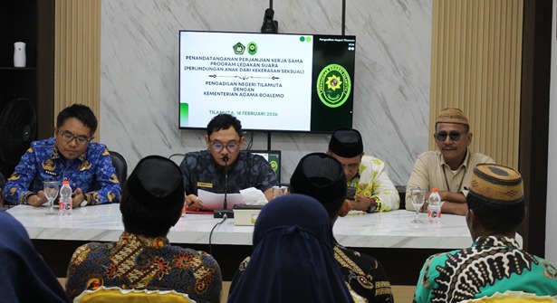 Dok. Foto: KPN Tilamuta Mahendra Prabowo Kusumo Putro, saatmenyampaikan materi pengantar/Dok.PN Tilamuta
