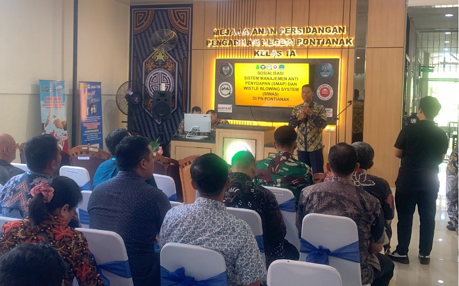 Tegaskan Layanan Bersih, PN Pontianak Sosialisasi Sistem Anti Penyuapan